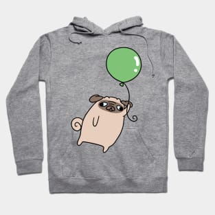 Green Balloon Pug Hoodie